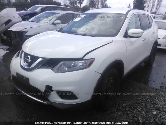 5N1AT2MK9FC905469 - 2015 NISSAN ROGUE S/SL/SV WHITE photo 2