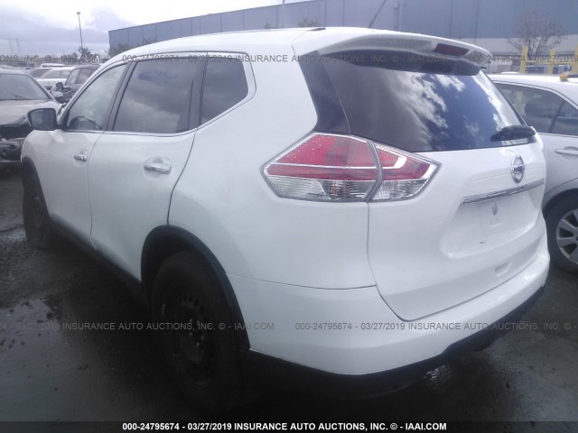 5N1AT2MK9FC905469 - 2015 NISSAN ROGUE S/SL/SV WHITE photo 3