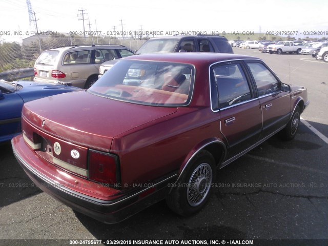 1G3AM54N0L6310775 - 1990 OLDSMOBILE CUTLASS CIERA SL RED photo 4