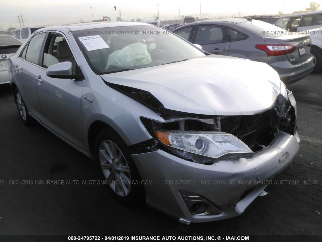 4T1BD1FK3DU085535 - 2013 TOYOTA CAMRY HYBRID/LE/XLE SILVER photo 1