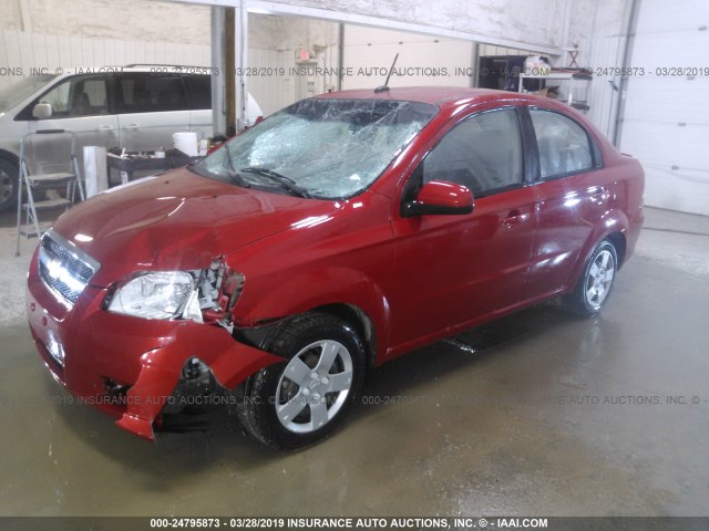 KL1TD5DE6BB209102 - 2011 CHEVROLET AVEO RED photo 2