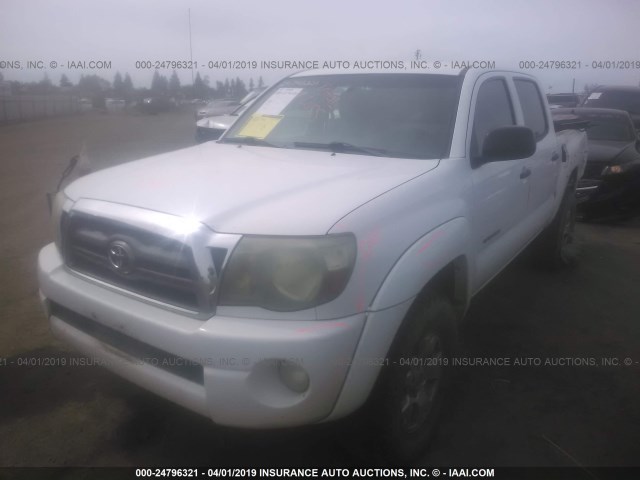 3TMJU62N59M071046 - 2009 TOYOTA TACOMA DOUBLE CAB PRERUNNER WHITE photo 2