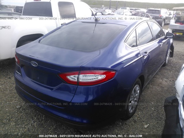 3FA6P0G75ER152295 - 2014 FORD FUSION S BLUE photo 4