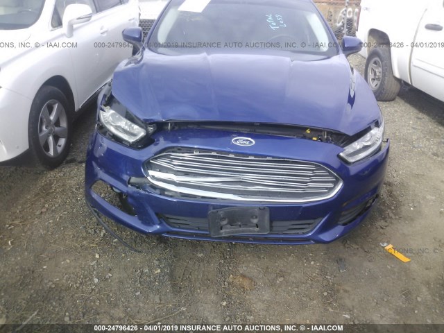 3FA6P0G75ER152295 - 2014 FORD FUSION S BLUE photo 6