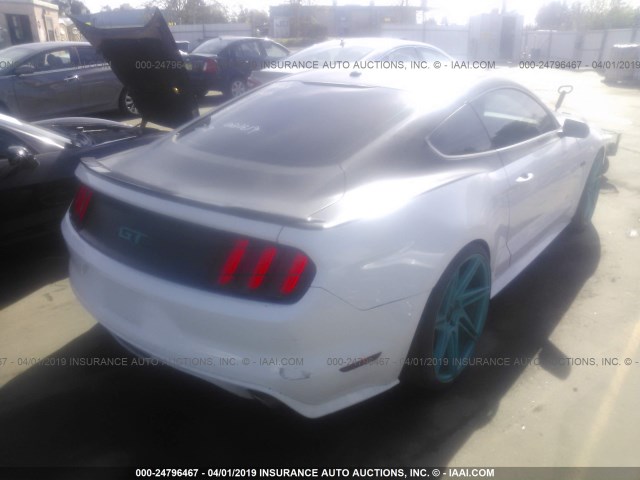 1FA6P8CF9G5221619 - 2016 FORD MUSTANG GT WHITE photo 4