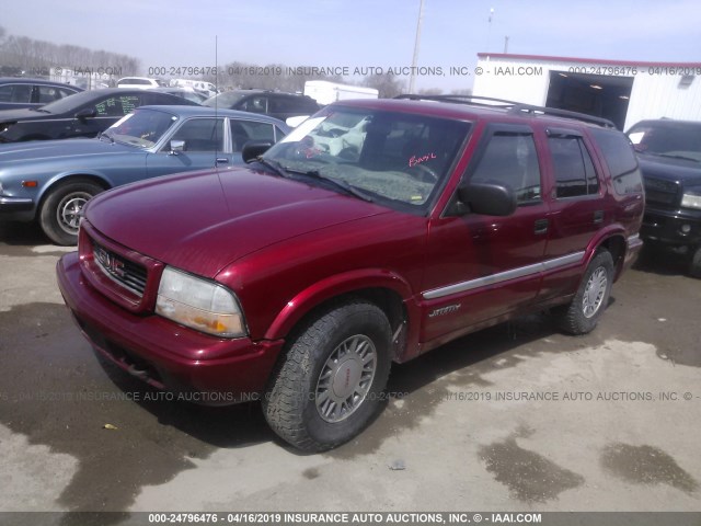 1GKDT13W112226878 - 2001 GMC JIMMY MAROON photo 2