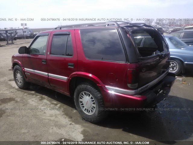 1GKDT13W112226878 - 2001 GMC JIMMY MAROON photo 3