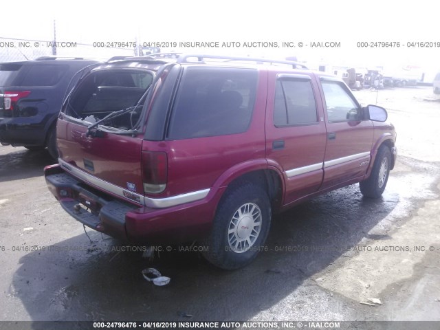 1GKDT13W112226878 - 2001 GMC JIMMY MAROON photo 4