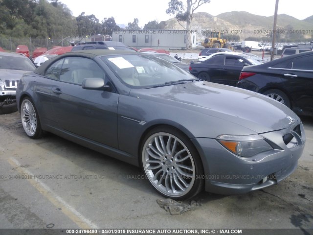 WBAEK73425B325586 - 2005 BMW 645 CI AUTOMATIC Сұр фото 1