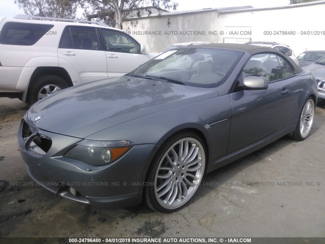 WBAEK73425B325586 - 2005 BMW 645 CI AUTOMATIC Сұр фото 2
