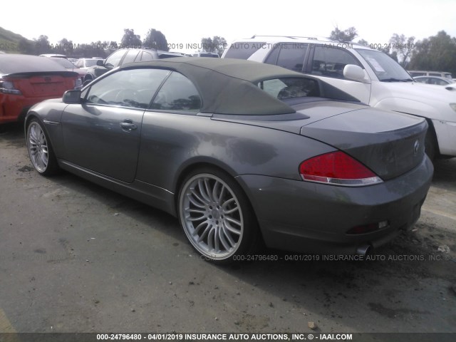 WBAEK73425B325586 - 2005 BMW 645 CI AUTOMATIC Сұр фото 3