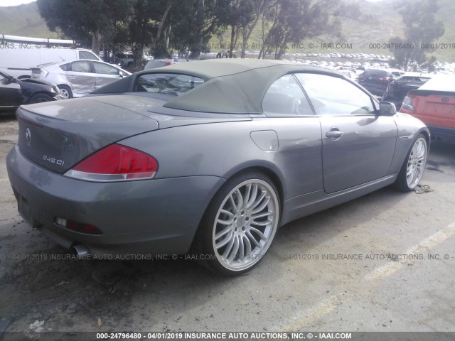 WBAEK73425B325586 - 2005 BMW 645 CI AUTOMATIC Сұр фото 4