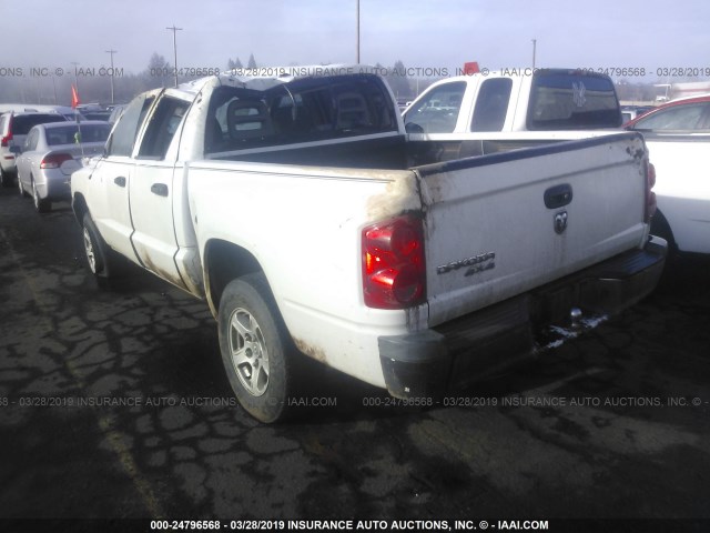 1D7HW28KX7S213089 - 2007 DODGE DAKOTA QUAD/ST WHITE photo 3