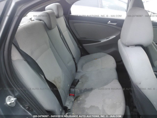 KMHCT4AE8DU290598 - 2013 HYUNDAI ACCENT GLS/GS GRAY photo 8