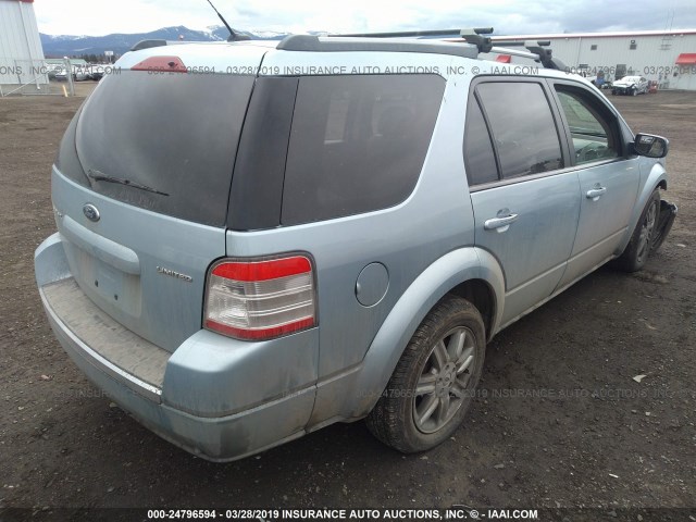 1FMDK03W58GA12591 - 2008 FORD TAURUS X LIMITED Light Blue photo 4