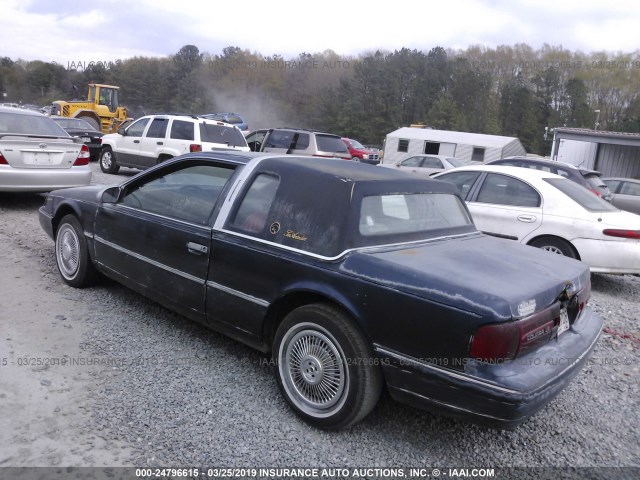 1MEPM6045MH664227 - 1991 MERCURY COUGAR LS BLUE photo 3