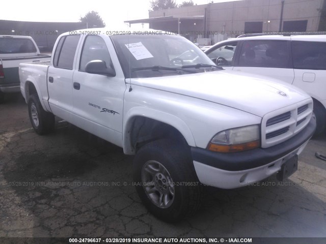 1B7HG2AN61S295440 - 2001 DODGE DAKOTA QUAD WHITE photo 1