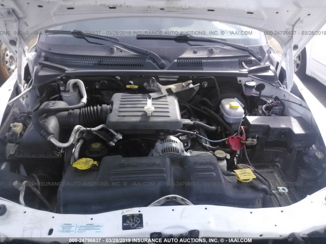 1B7HG2AN61S295440 - 2001 DODGE DAKOTA QUAD WHITE photo 10