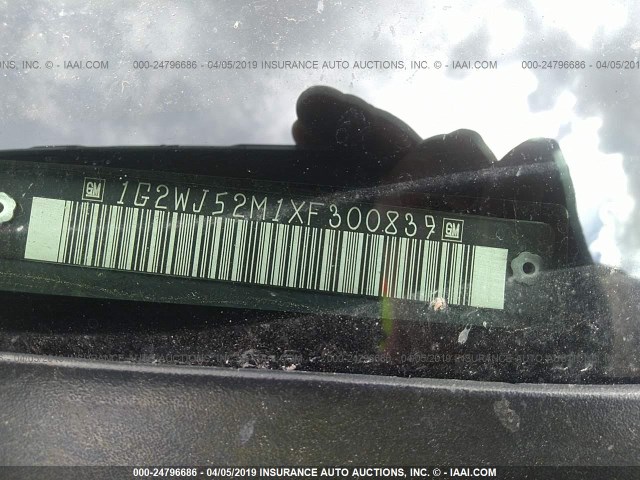 1G2WJ52M1XF300839 - 1999 PONTIAC GRAND PRIX SE 灰色 照片 9