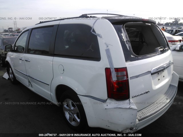 2D4RN5D15AR209592 - 2010 DODGE GRAND CARAVAN SXT WHITE photo 3