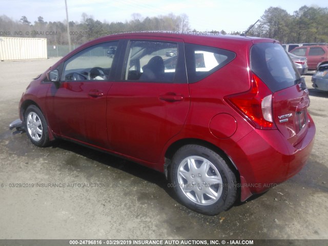 3N1CE2CP1FL437068 - 2015 NISSAN VERSA NOTE S/S PLUS/SV/SL/SR RED photo 3