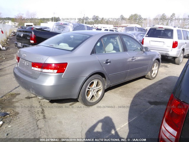 5NPEU46F07H279685 - 2007 HYUNDAI SONATA SE/LIMITED GRAY photo 4