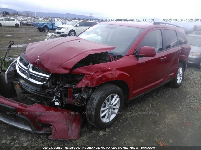 3C4PDDBG4ET192957 - 2014 DODGE JOURNEY SXT RED photo 2