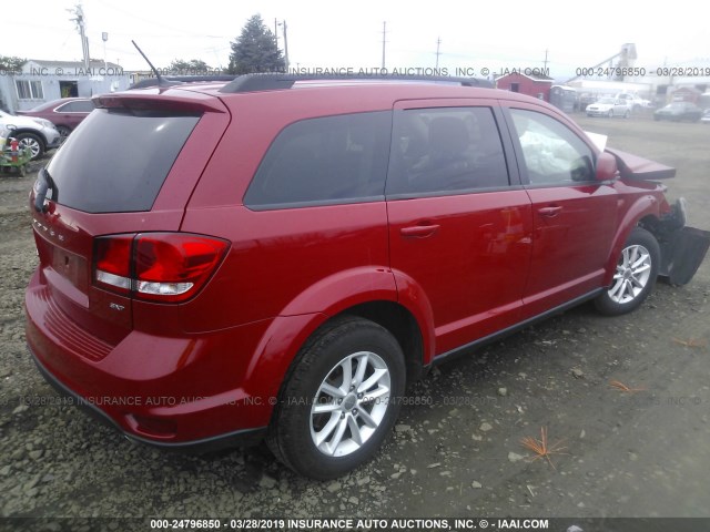 3C4PDDBG4ET192957 - 2014 DODGE JOURNEY SXT RED photo 4