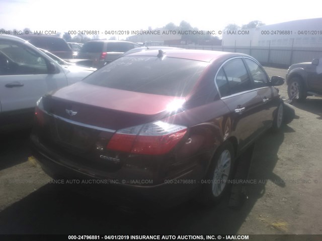 KMHGC4DE6BU113817 - 2011 HYUNDAI GENESIS 3.8L BURGUNDY photo 4