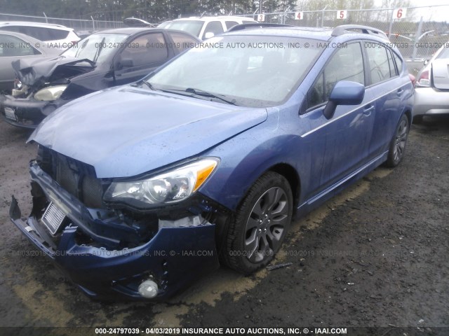 JF1GPAL68E8336641 - 2014 SUBARU IMPREZA SPORT PREMIUM BLUE photo 2