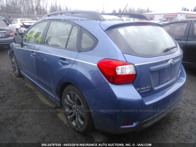 JF1GPAL68E8336641 - 2014 SUBARU IMPREZA SPORT PREMIUM BLUE photo 3