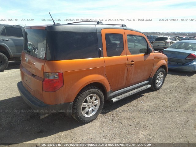 5J6YH27736L023512 - 2006 HONDA ELEMENT EX ORANGE photo 4