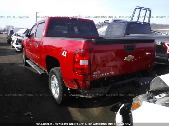 3GCPKSE30BG254751 - 2011 CHEVROLET SILVERADO K1500 LT RED photo 3