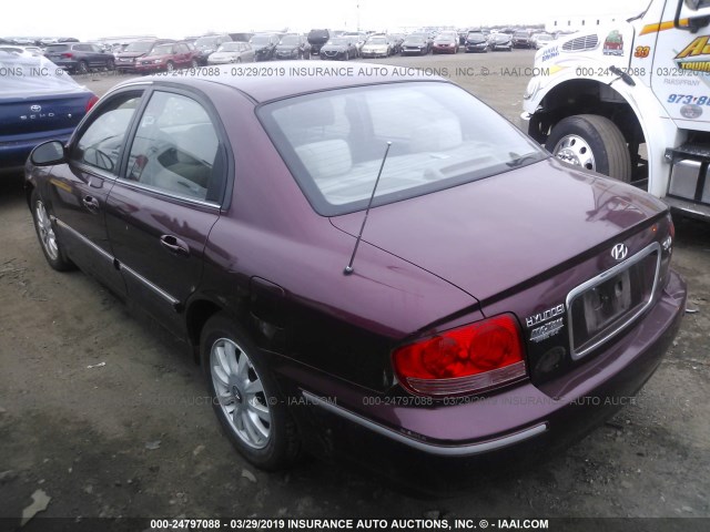 KMHWF35H53A867946 - 2003 HYUNDAI SONATA GLS/LX PURPLE photo 3