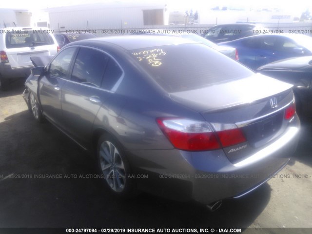 1HGCR2F57EA276700 - 2014 HONDA ACCORD SPORT GRAY photo 3