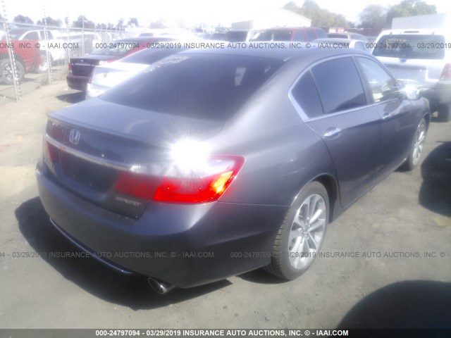 1HGCR2F57EA276700 - 2014 HONDA ACCORD SPORT GRAY photo 4