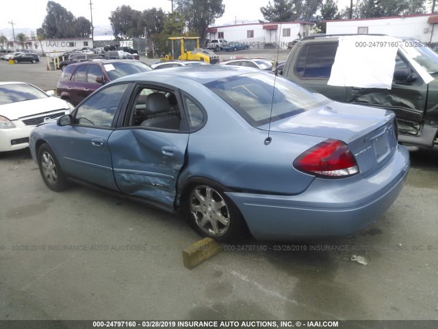 1FAFP56U97A104140 - 2007 FORD TAURUS SEL BLUE photo 3