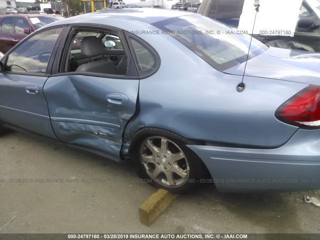 1FAFP56U97A104140 - 2007 FORD TAURUS SEL BLUE photo 6