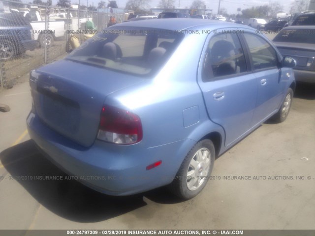 KL1TD52635B377571 - 2005 CHEVROLET AVEO LS BLUE photo 4