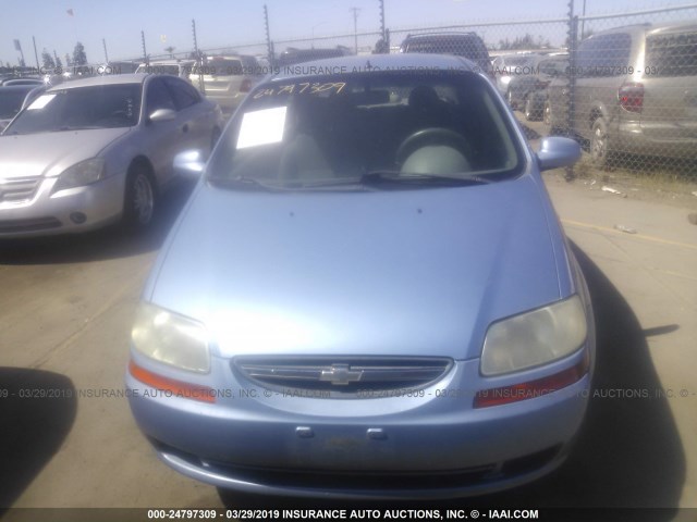 KL1TD52635B377571 - 2005 CHEVROLET AVEO LS BLUE photo 6