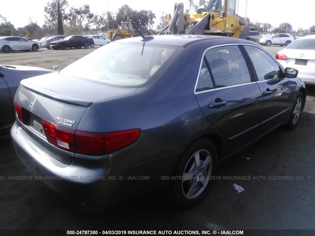 JHMCN36485C018437 - 2005 HONDA ACCORD HYBRID GRAY photo 4