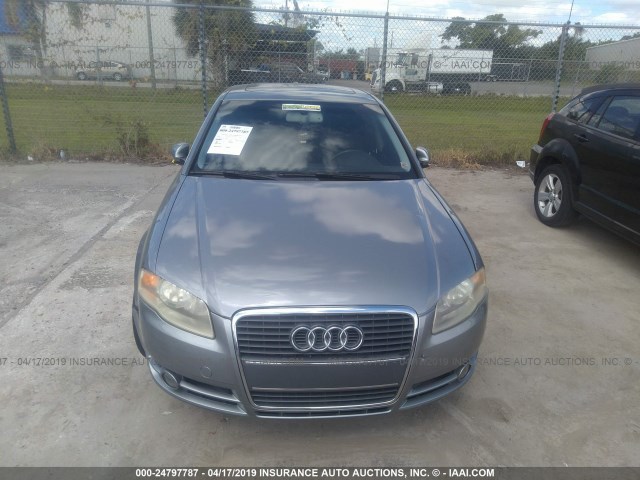 WAUAF78E46A058690 - 2006 AUDI A4 2/TURBO GRAY photo 6