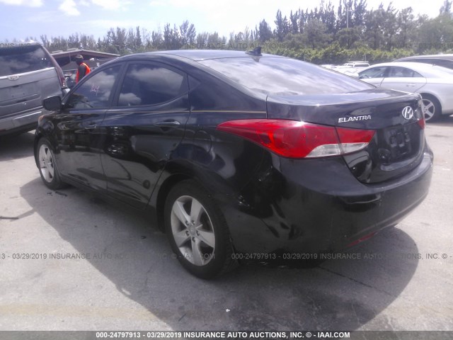 KMHDH4AE8CU325919 - 2012 HYUNDAI ELANTRA GLS/LIMITED BLACK photo 3