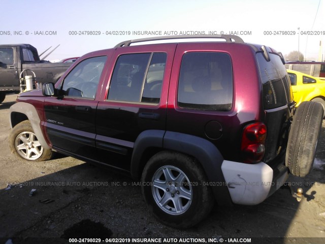 1J4GL48K83W618665 - 2003 JEEP LIBERTY SPORT/FREEDOM წითელი ფოტო 3
