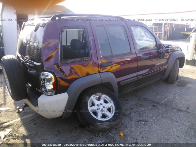 1J4GL48K83W618665 - 2003 JEEP LIBERTY SPORT/FREEDOM წითელი ფოტო 4