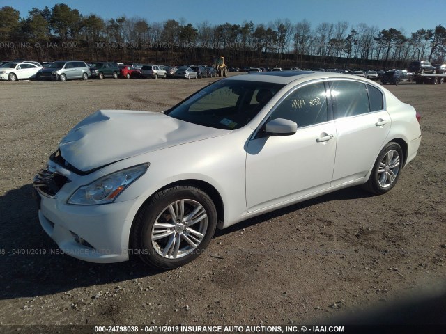 JN1CV6AR1CM974018 - 2012 INFINITI G37 WHITE photo 2