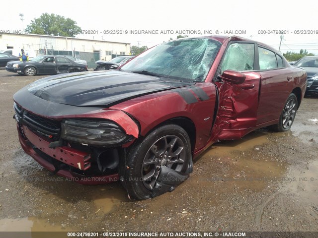 2C3CDXJG2JH129736 - 2018 DODGE CHARGER GT MAROON photo 2