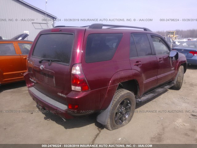 JTEBU14R558033088 - 2005 TOYOTA 4RUNNER SR5/SPORT RED photo 4