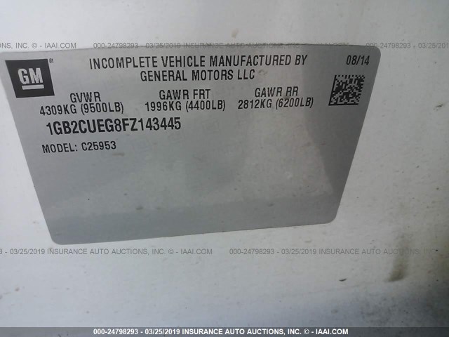 1GB2CUEG8FZ143445 - 2015 CHEVROLET SILVERADO C2500 HEAVY DUTY WHITE photo 9