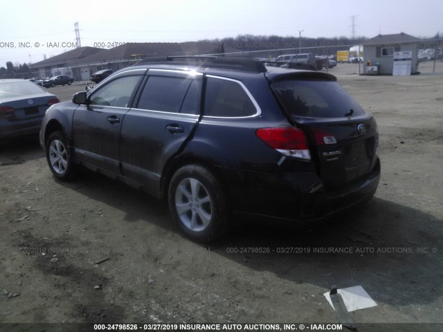 4S4BRDJCXD2220220 - 2013 SUBARU OUTBACK 3.6R LIMITED BLUE photo 3